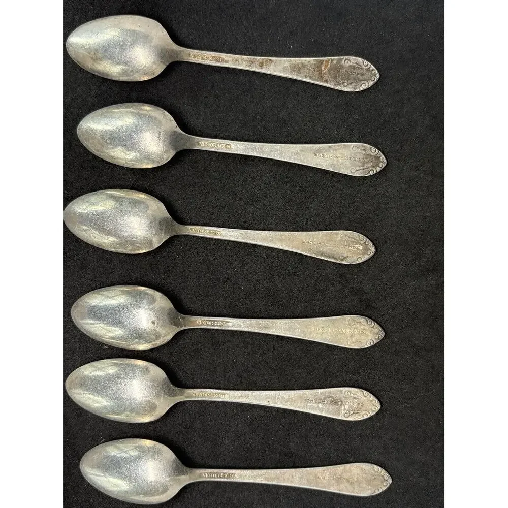 LOT OF 6 c1932 WALDORF ASTORIA HOTEL SILVER PLATED DEMITASSE COFFEE SPOONS